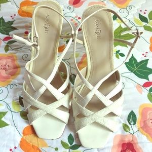 East 5th white sandals